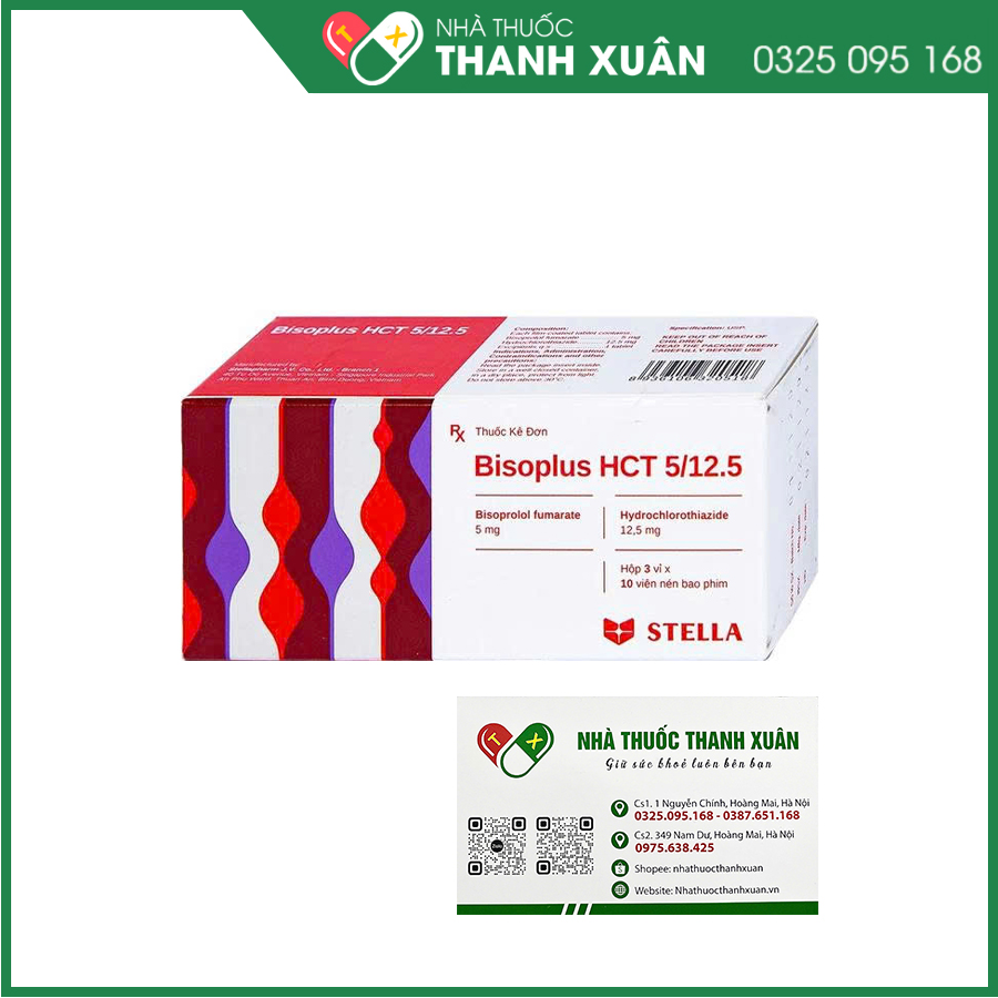 Bisoplus HCT 5mg/12.5mg thuốc điều trị tăng huyết áp, suy tim